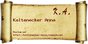 Kaltenecker Anna névjegykártya